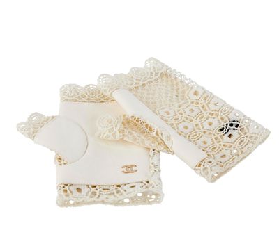 a close up of a pair of gloves on a white background