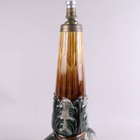 WASMUEL (?). Partie de pied de lampe en barbotine polychrome… (photo 2)