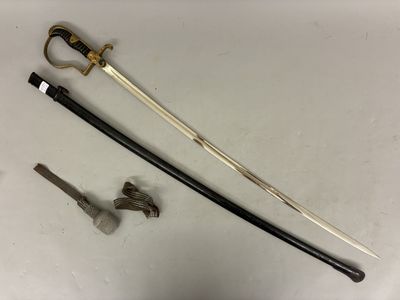 an image of a sword and a hammer on a white surface