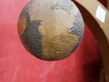 a ball that has been thrown into a chair