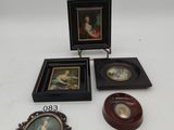 four framed pictures of a woman and a child