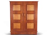 an image of a wooden armoire with four doors on each side