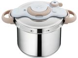une image représentant une casserole en acier inoxydable avec un couvercle et une poignée