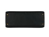 a black leather wallet on a white background