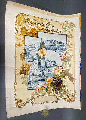Affiche en chromolithographie "les grands crus du bordelais"…