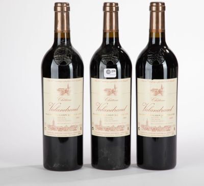 trois bouteilles de vin rouge posées l'une à côté de l'autre sur une surface blanche