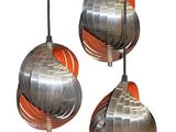 three lamps that are hanging from the ceiling