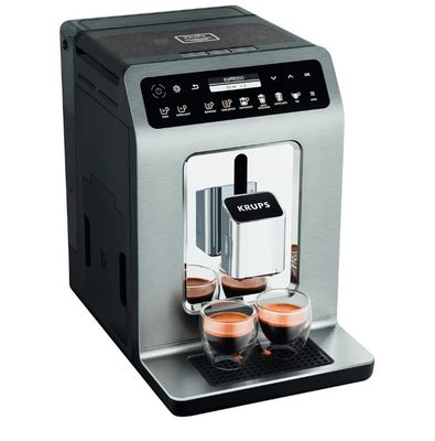 gros plan d'une machine à café sur fond blanc
