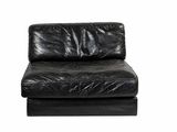 black leather chair on a white background with a white background