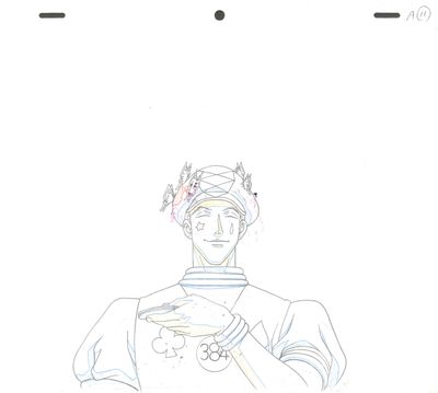 dessin représentant un homme tenant un bol de nourriture dans ses mains