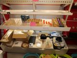 many items on the shelves in the kitchen