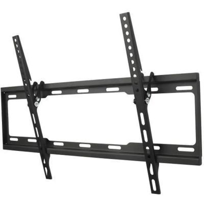 un support mural de télévision noir avec un écran plat dessus