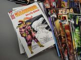 a lot of comic books on the table