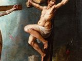 an image of a painting of jesus on the cross with other people