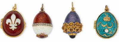 Ensemble DE Quatre Pendentifs 'Oeufs DE Pacques' EN Argent D…