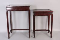 deux tables gigognes en bois exotique. (photo 2)