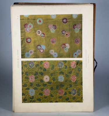 un livre ouvert sur lequel figure une illustration de fleurs et de feuilles