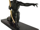 statue of a boy with a bow and arrow on a black base