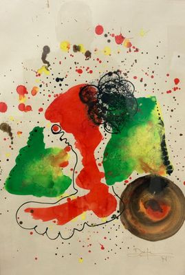 une image d'une peinture représentant une femme avec un chapeau sur la tête