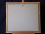 a picture of an easel with a white board on it