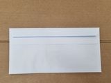 a white envelope with a strip of paper sticking out of it