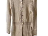 an image of a women ' s cardigan sweater on a hanger