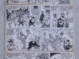 a black and white image of a comic strip with an image of a man riding a horse