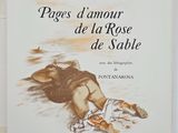 the cover of the book pages d ' amour de la rose de sable