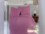 purple duvet cover with pillow and pillow case in package