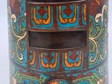 an image of a close up of a decorative container on a white surface