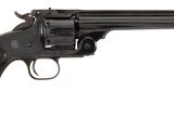 a close up of a revolver on a white background