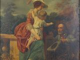 une image d'un tableau représentant une femme tenant un enfant dans ses bras