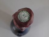 a close up of a wine bottle with a label on it