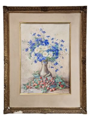 Andhrée PONSARD (XIX - XXEME SIECLE) Bouquet de fleurs et ce…