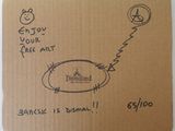 a drawing on a piece of cardboard with a drawing on it