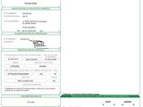 a green and white document with a picture of a car