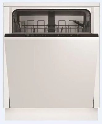 a white dishwasher sitting on top of a white counter