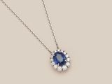 a sapphire and diamond pendant