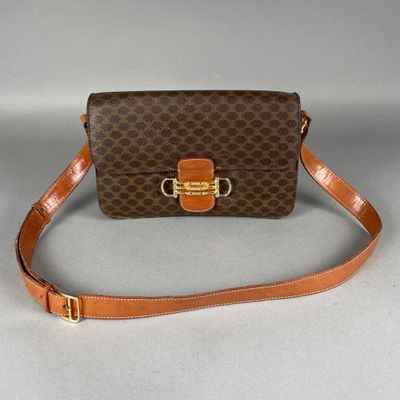 Sac à bandoulière Louis Vuitton marron et beige à motif Monogram