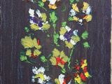 une peinture de fleurs dans un vase sur une table