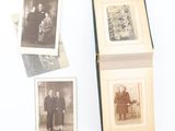 three black and white photographs of a man and a woman in formal clothing