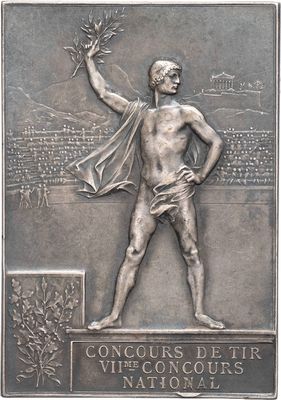 plaque d'un homme tenant une fleur à la main