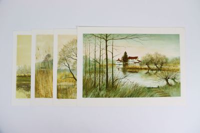 Jérémy KING (né en 1933). "Paysage de Sologne", 1975