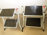three tables that are sitting on the floor next to each other