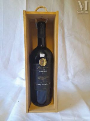 a bottle of wine in a wooden box on a white background
