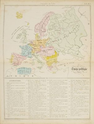 une vieille carte de l'Europe indiquant les noms des principaux pays