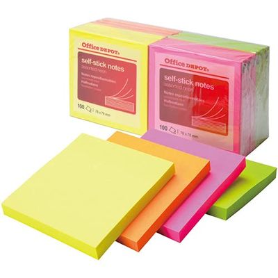 Lot de blocs - OFFICE DEPOT - Feuillets autocollants - 76x76…