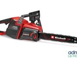 a red and black chainsaw on a white background