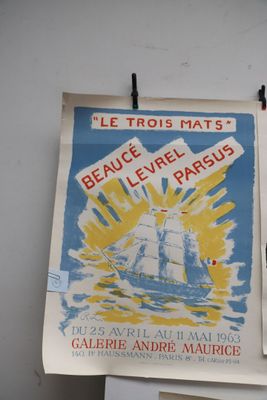 Reunion de 3 affiches des années 60, certaines lithographiée…