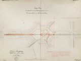 une vieille carte représentant un tracé ferroviaire sur laquelle figure une ligne rouge